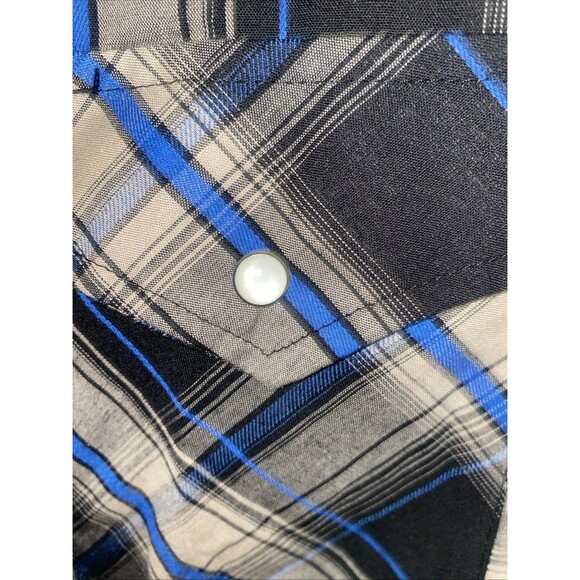 Ely Cattleman Shirt Mens 2XL Tall Western Pearl Snap Cowboy Rodeo Plaid 2xlt - Picture 7 of 8